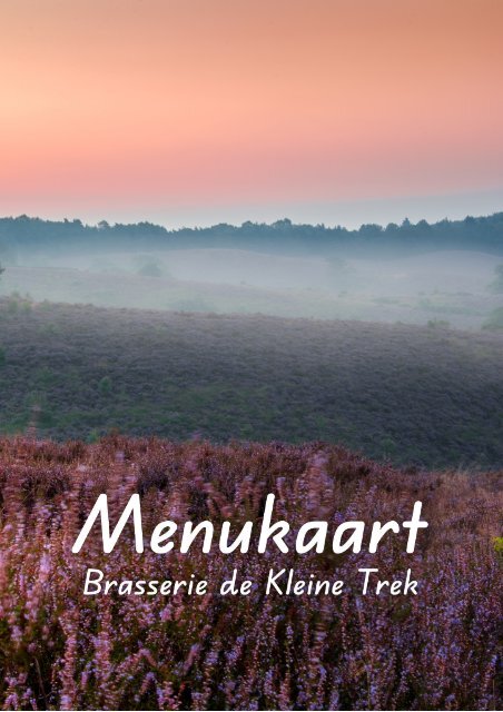 menukaart Brasserie de Kleine Trek