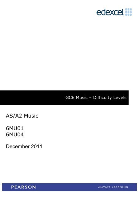 Difficulty levels booklet - Edexcel