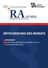 RA 07/2022 - Entscheidung des Monats