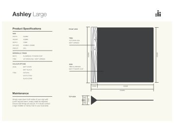 Ashley Large Specifications June22