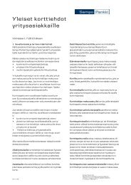 Yleiset korttiehdot yritysasiakkaille (pdf) - Sampo Pankki