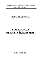 muxtar kazımoğlu folklorda obrazın ikiləşməsi - Folklor İnstitutu