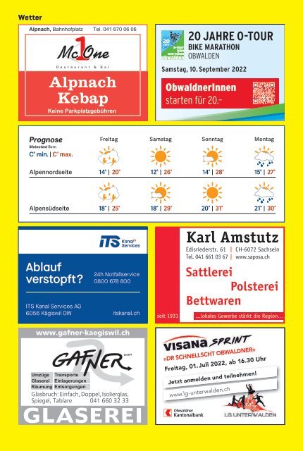 Aktuell Obwalden | KW26 | 30. Juni 2022