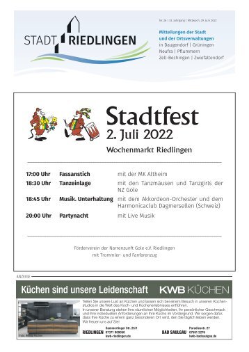 Amtliches Mitteilungsblatt Riedlingen 29.06.2022