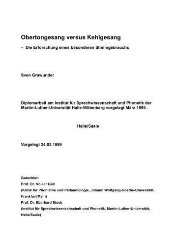 Obertongesang versus Kehlgesang