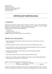 EPITEELIEN HISTOLOGIA - Oulun yliopisto