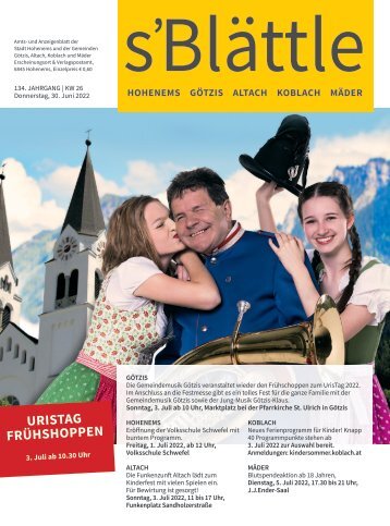 s'Blättle Nr. 26 - Do, 30. Juni 2022