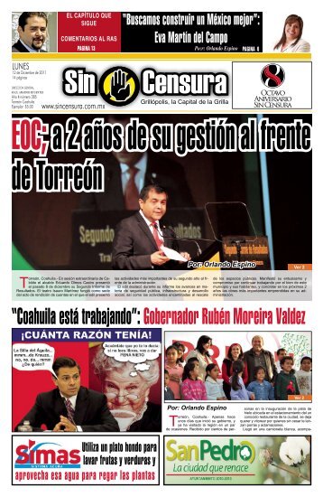 “Coahuila está trabajando”: Gobernador Rubén ... - Sin Censura