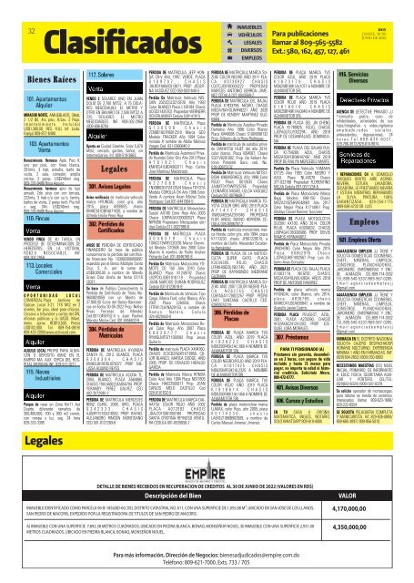 Edición impresa, jueves 30 de junio de 2022