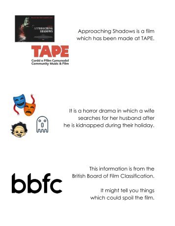 Approaching Shadows easy read BBFC Guidance