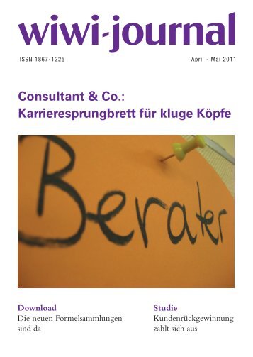 Consultant & Co.: Karrieresprungbrett für kluge Köpfe - WiWi-Journal