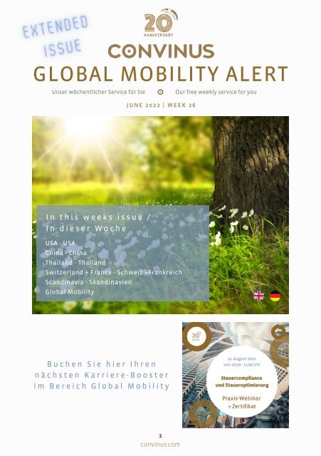 CONVINUS Global Mobility Alert Week 26.2022