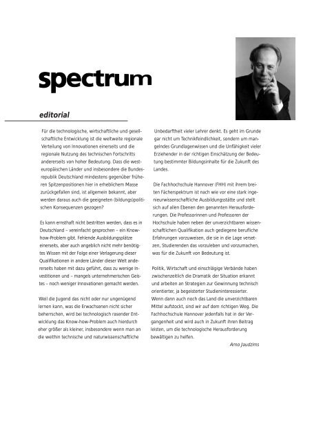 spectrum-1/2002 - Hochschule Hannover