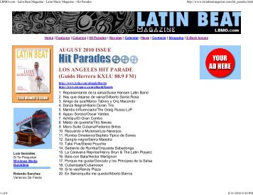 COLOMBIA HIT PARADE - Latin Beat Magazine