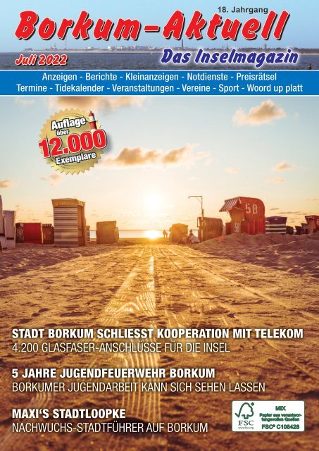 Juli-Ausgabe 2022 / Borkum-Aktuell - Das Inselmagazin