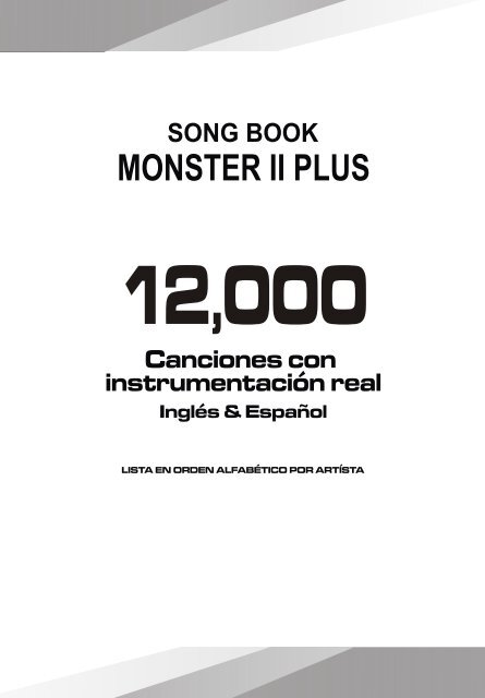 monster ii plus song book 12000 12000