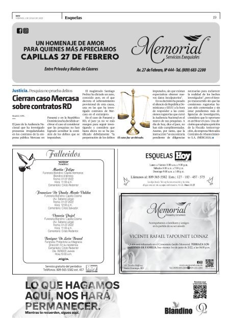 Edición impresa, viernes 01 de julio de 2022