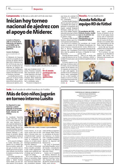 Edición impresa, viernes 01 de julio de 2022