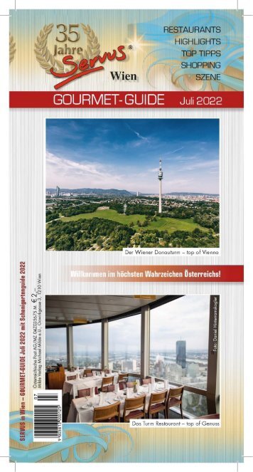 Servus in Wien - Juli 2022 - Sonderausgabe Donauturm mit Schanigartenführer