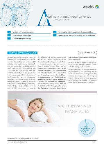 amedes Abrechnungsnews Ausgabe Juli 2022