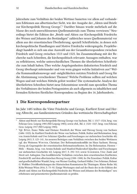 Armin Kohnle | Manfred Rudersdorf: Briefe und Akten zur Kirchenpolitik Friedrichs des Weisen und Johanns des Beständigen 1513 bis 1532. Reformation im Kontext frühneuzeitlicher Staatswerdung (Leseprobe)