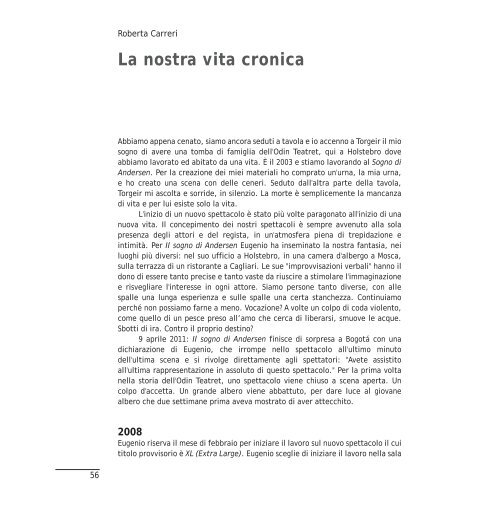 la vita cronica - Odin Teatret