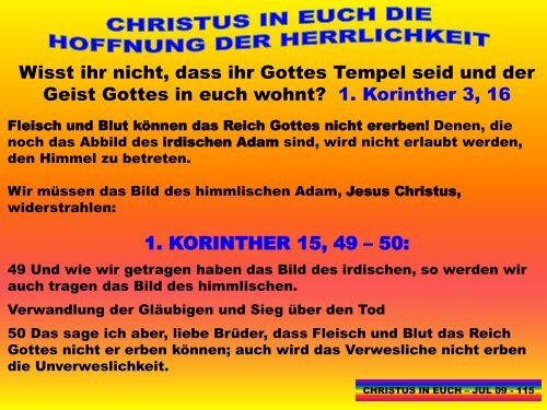 Christus in euch - JUL 09