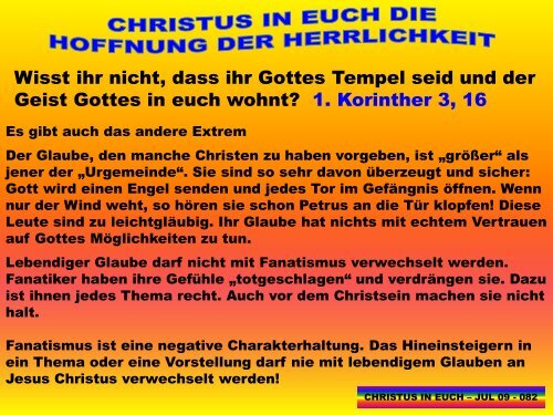 Christus in euch - JUL 09