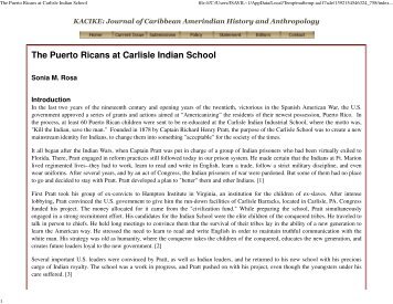 The Puerto Ricans at Carlisle Indian School