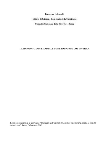 Robustelli_Il rapporto con l'animale - Lav