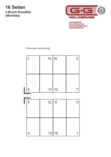 16 Seiten 3-Bruch Kreuzfalz (Werkfalz)