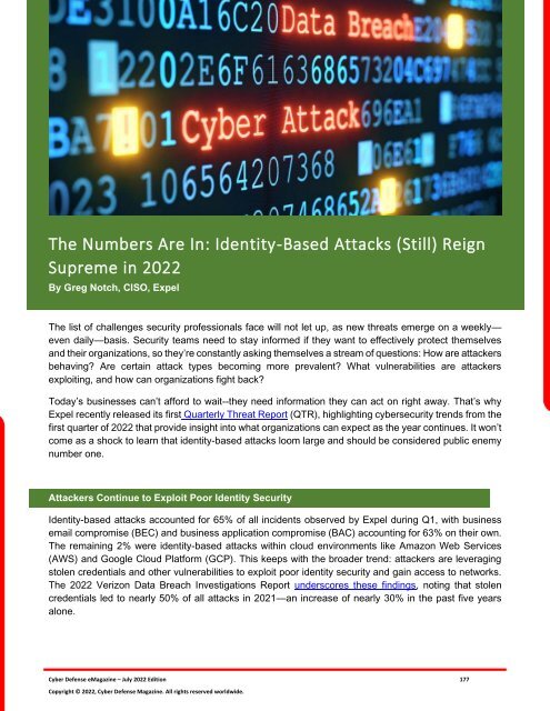 Cyber Defense eMagazine July Edition for 2022