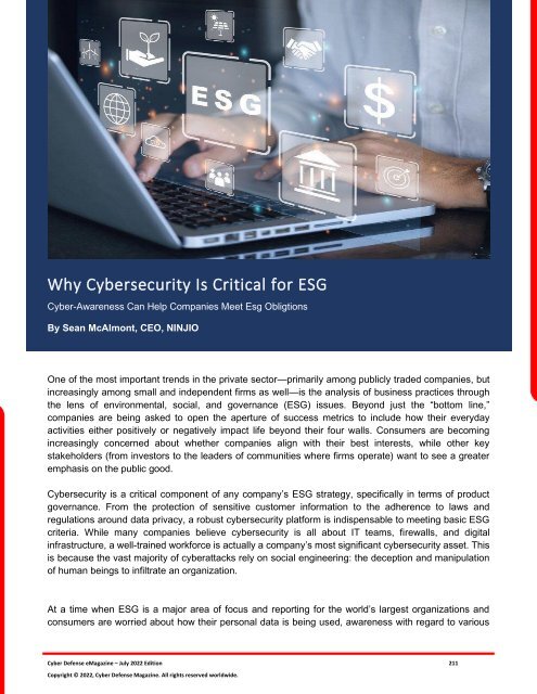 Cyber Defense eMagazine July Edition for 2022