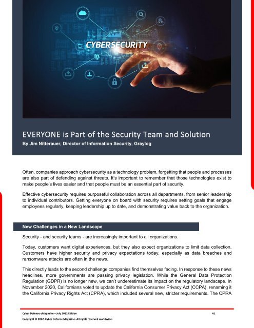 Cyber Defense eMagazine July Edition for 2022
