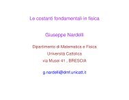 Le costanti fondamentali in fisica Giuseppe Nardelli