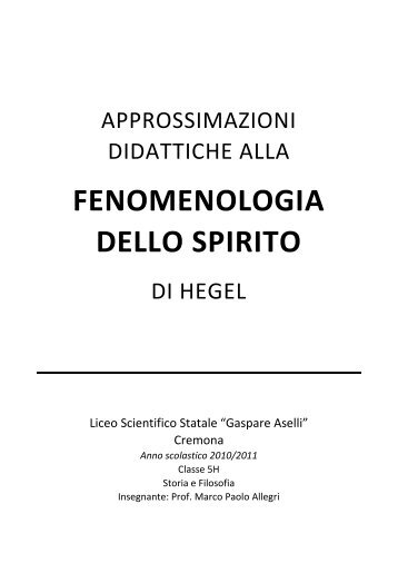 Fenomenologia dello Spirito - G. Aselli