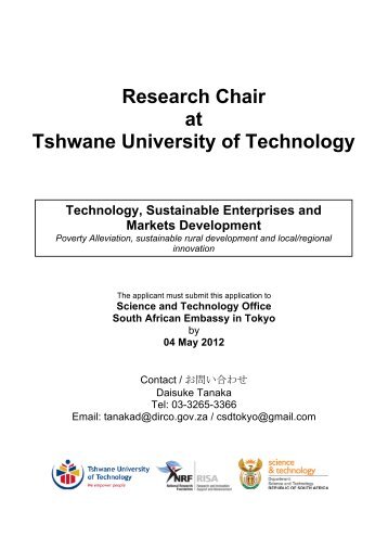 Research Chair at Tshwane University of Technology