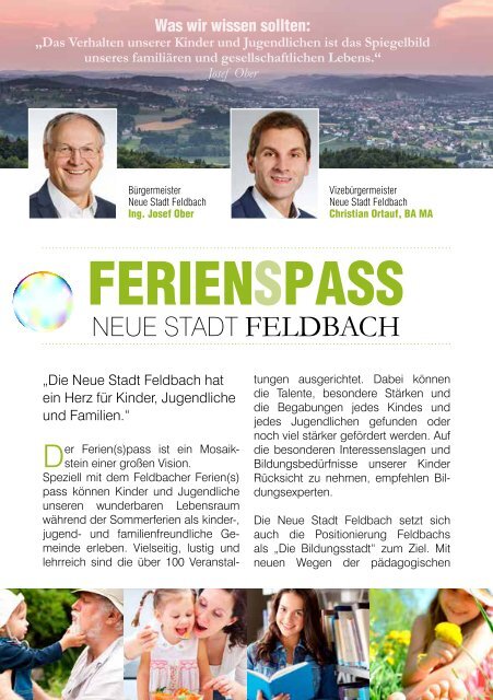 Ferien(s)pass 2022 - Neue Stadt Feldbach