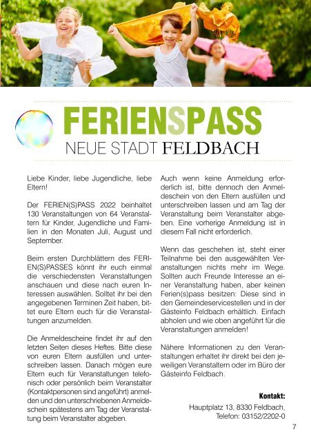 Ferien(s)pass 2022 - Neue Stadt Feldbach