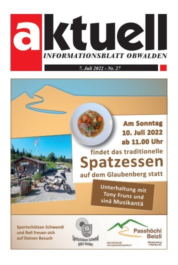 Aktuell Obwalden | KW27 | 7. Juli 2022