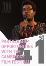 Cambridge Film Festival Partnership Opportunities