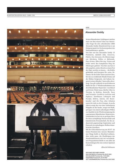 Theatermagazin - Nationaltheater Mannheim Juli 2022