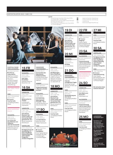 Theatermagazin - Nationaltheater Mannheim Juli 2022