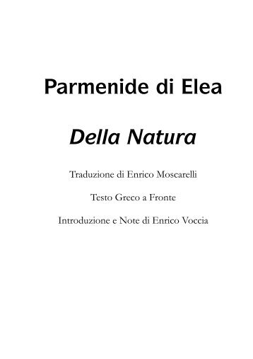 Parmenide di Elea Della Natura - PORTA DI MASSA