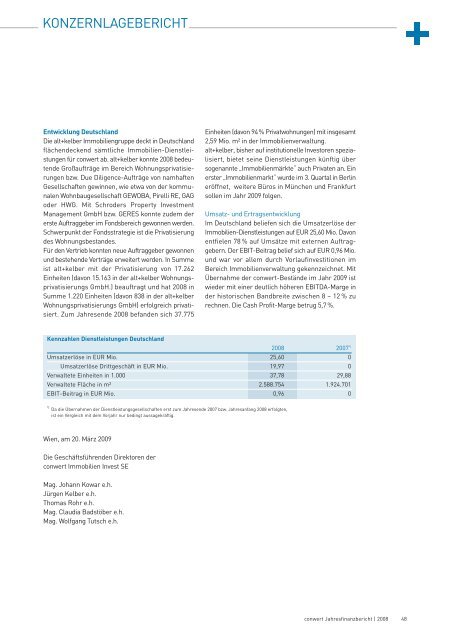 JAHRESFINANZBERICHT - conwert Immobilien Invest SE