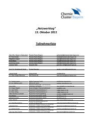 „Netzwerktag“ 13. Oktober 2011 Teilnehmerliste - ChemieCluster ...