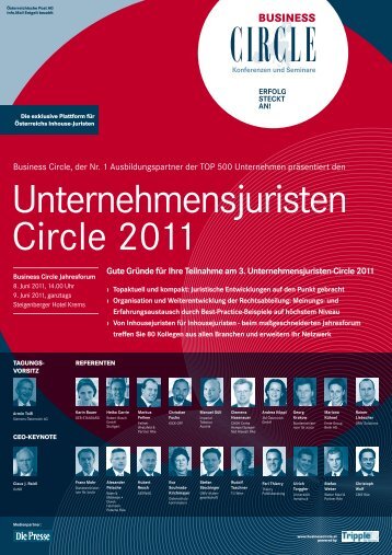 Unternehmensjuristen-Circle 2011 - Fellner Wratzfeld & Partner ...