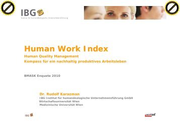 Human Work Index - SOZIALSTAAT IDS-Web: Aktuell