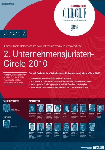 2. Unternehmensjuristen- Circle 2010 - Fellner Wratzfeld & Partner ...