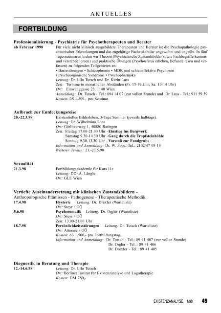 Traumarbeit Psychodynamik Psychotherapieforschung GLE-Akademie